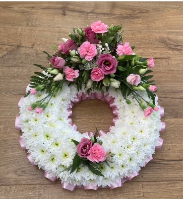 Based Ring Wreath with Pink Spray